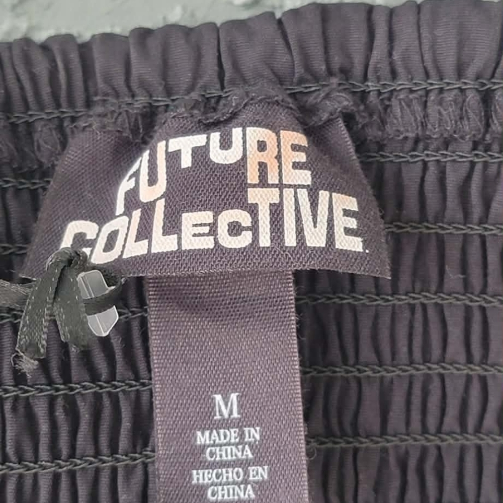 Future Collective Black Midi Dress Goth Princess Spaghetti Strap Sweetheart - Picture 8 of 10